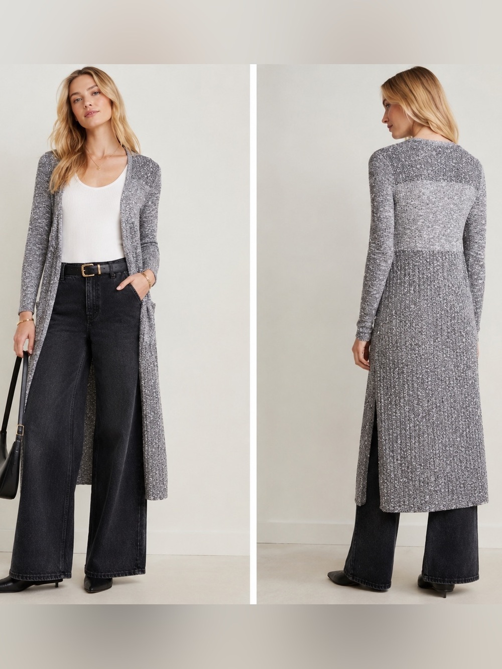 Anthropologie Saturday Sunday Long Marled Knit Duster Cardigan